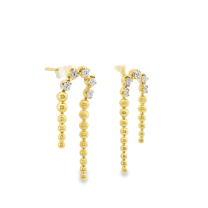 0.34CT Diamond 14k Yellow Gold Earring