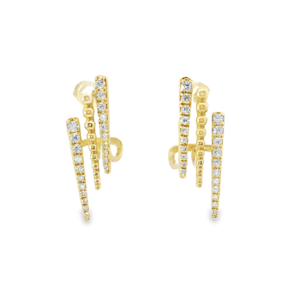 0.34CT Diamond 14k Yellow Gold Earring