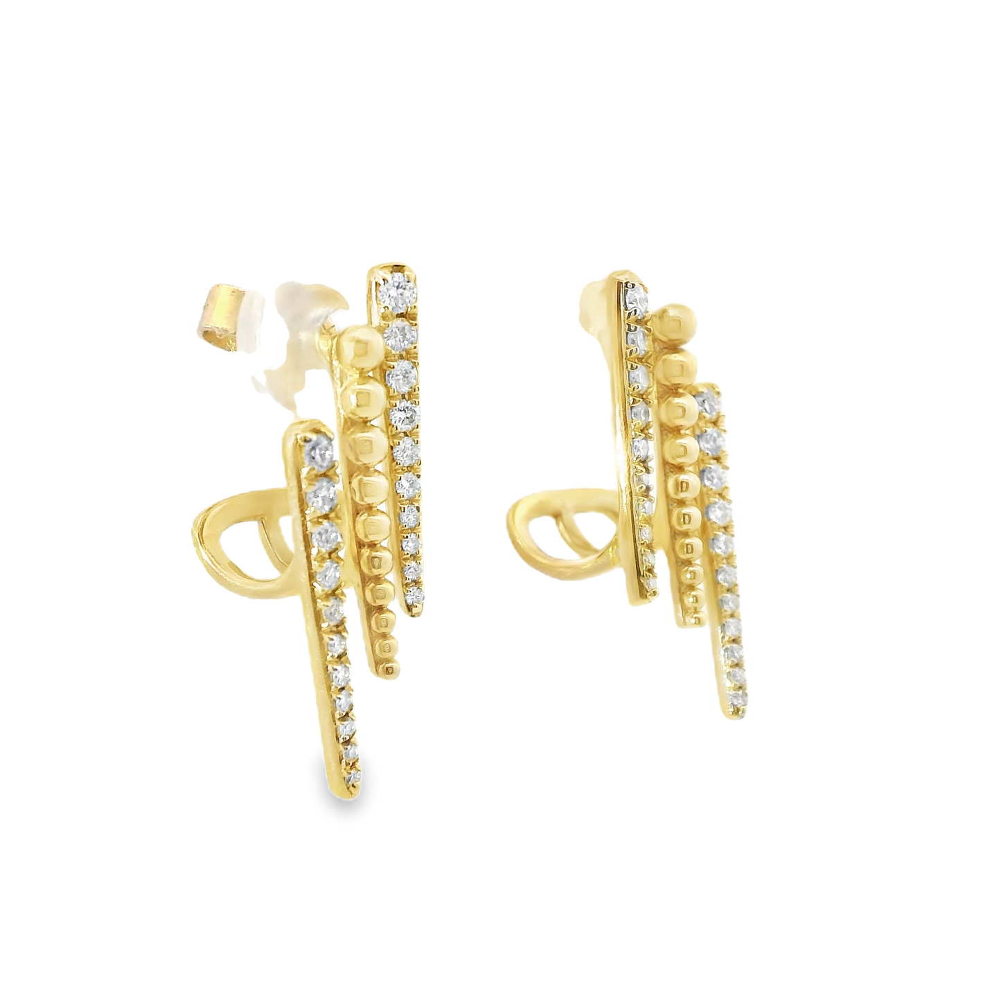 0.34CT Diamond 14k Yellow Gold Earring