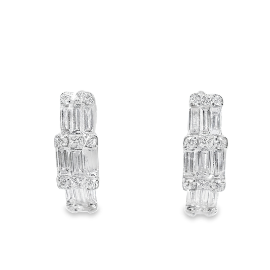 1.79CT Diamond 18k White Gold Earring
