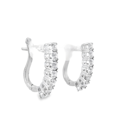 0.91CT Diamond 14k White Gold Earring