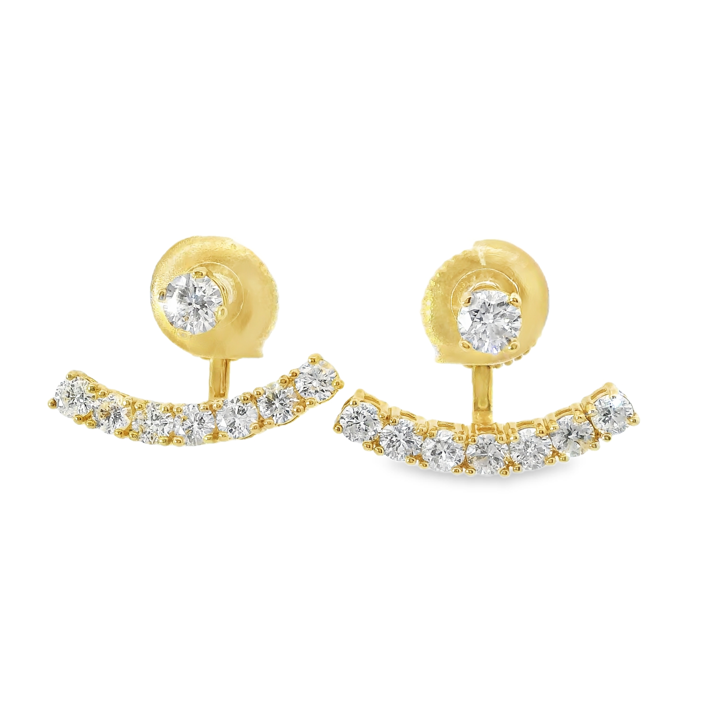 1.38CT Diamond 14k Yellow Gold Earring