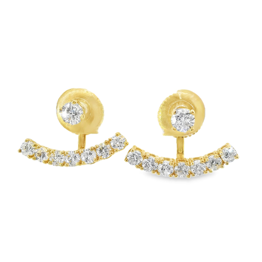 1.38CT Diamond 14k Yellow Gold Earring