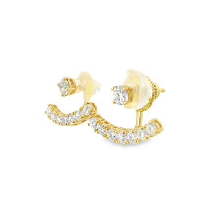 1.38CT Diamond 14k Yellow Gold Earring