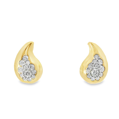0.25CT Diamond 14k Yellow Gold Earring