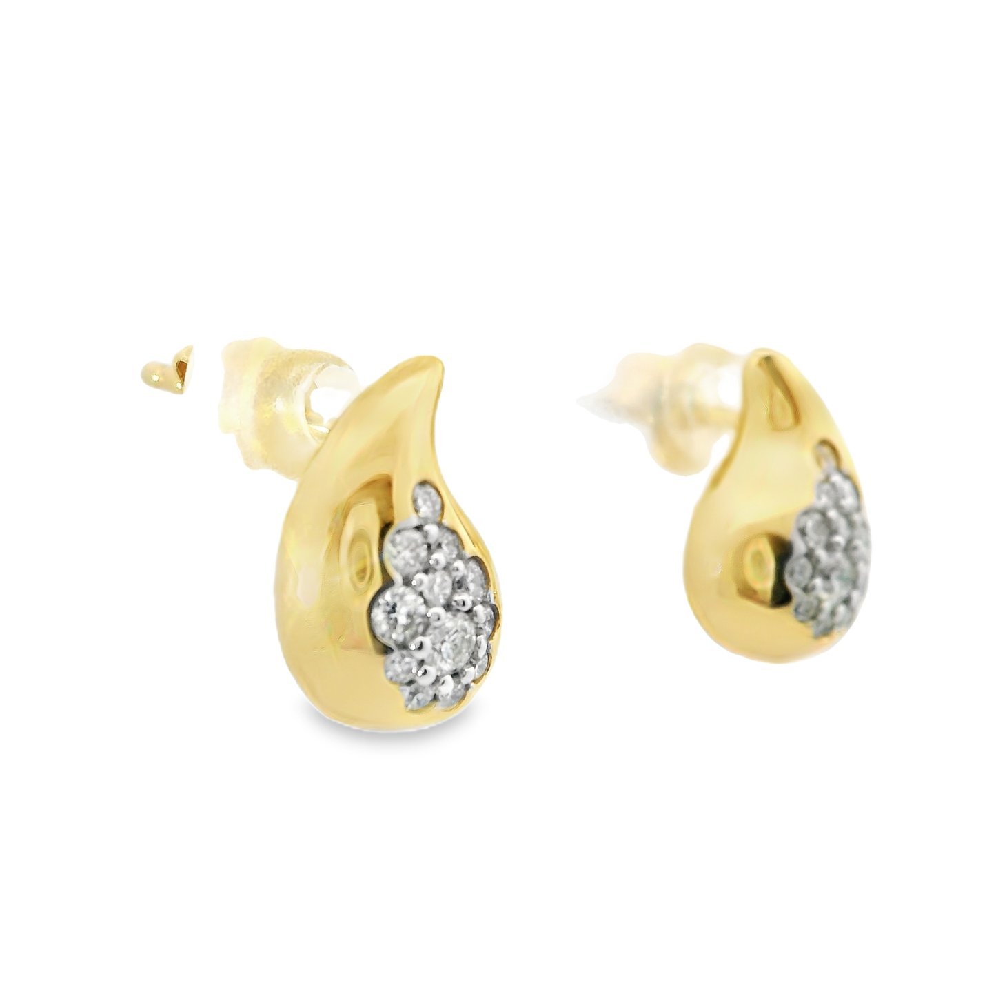 0.25CT Diamond 14k Yellow Gold Earring