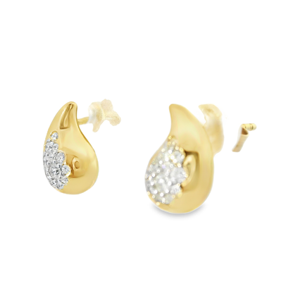 0.25CT Diamond 14k Yellow Gold Earring