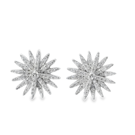 0.96CT Diamond 14k White Gold Earring