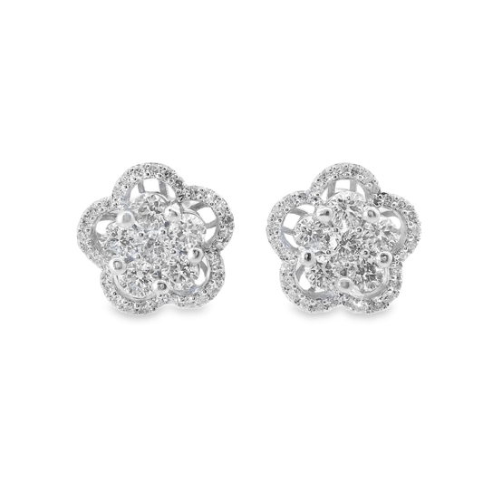 2.24CT Diamond 14k White Gold Earring