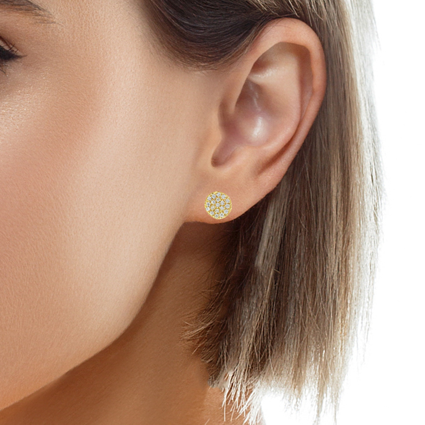 0.78CT Diamond 14k Yellow Gold Earring
