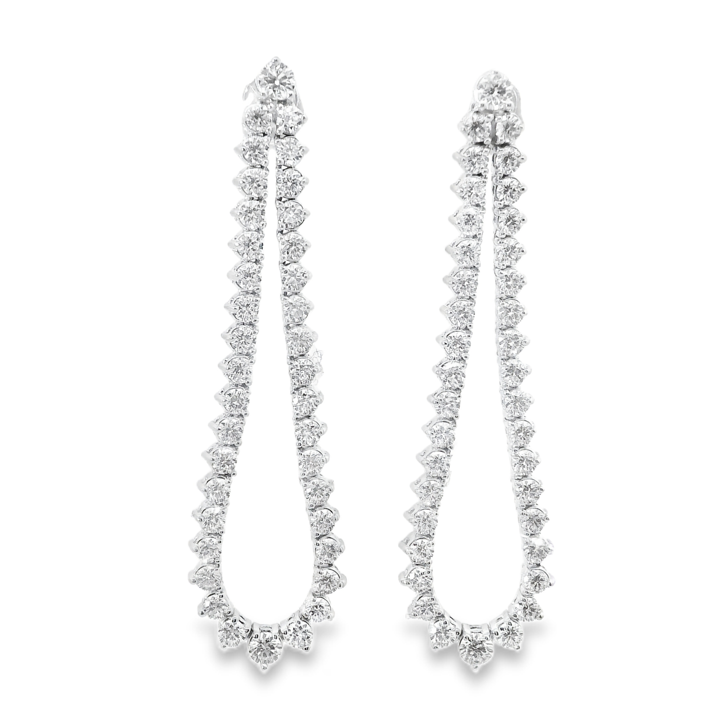 2.62CT Diamond Earrings 14k White Gold