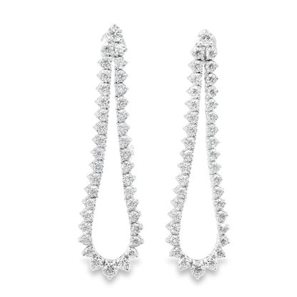 2.62CT Diamond Earrings 14k White Gold