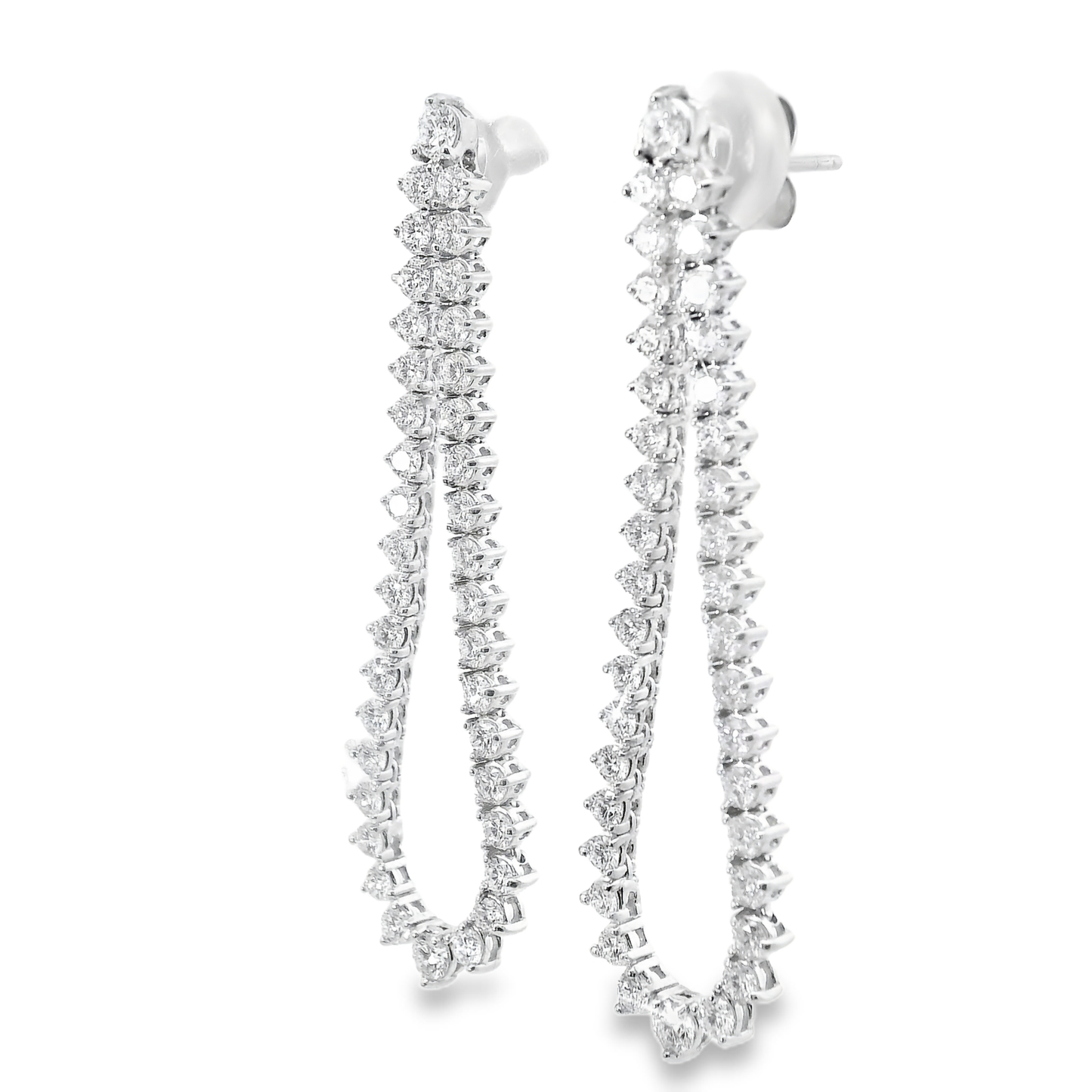 2.62CT Diamond Earrings 14k White Gold