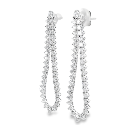 2.62CT Diamond Earrings 14k White Gold