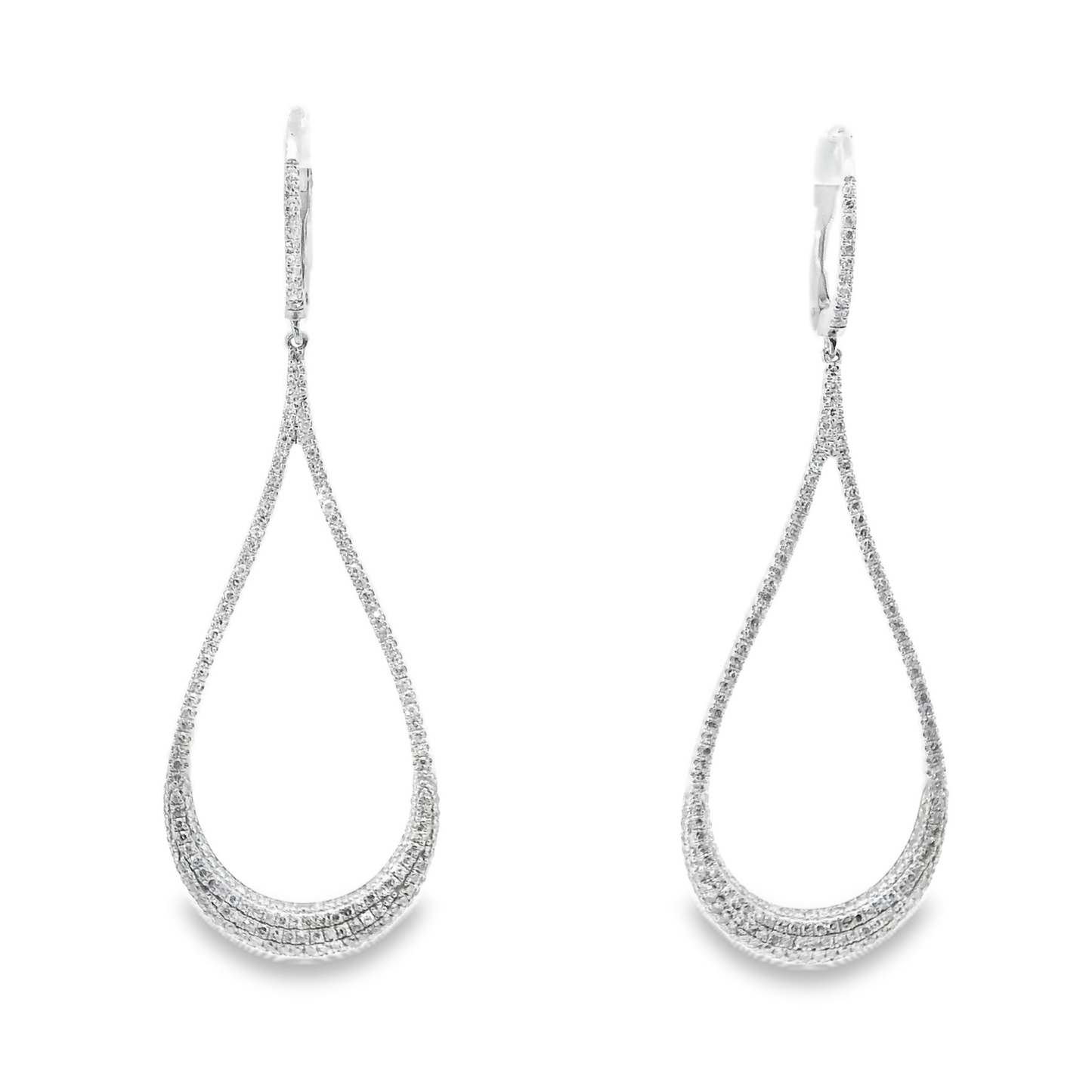 1.36CT Diamond Earrings 14k White Gold