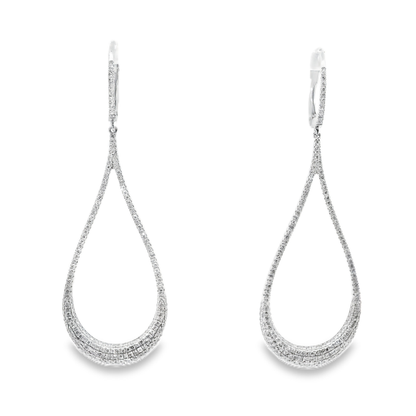 1.36CT Diamond Earrings 14k White Gold