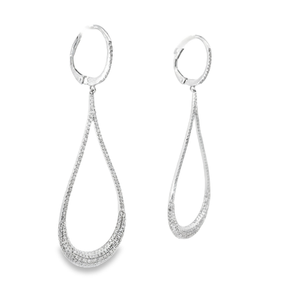 1.36CT Diamond Earrings 14k White Gold