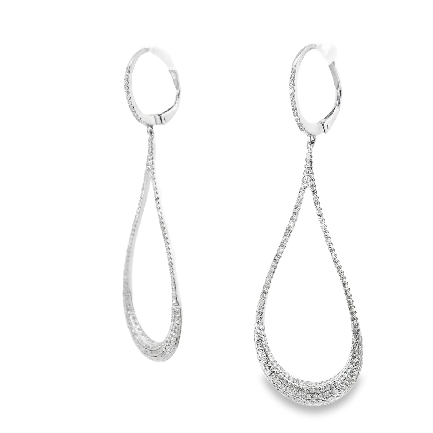 1.36CT Diamond Earrings 14k White Gold