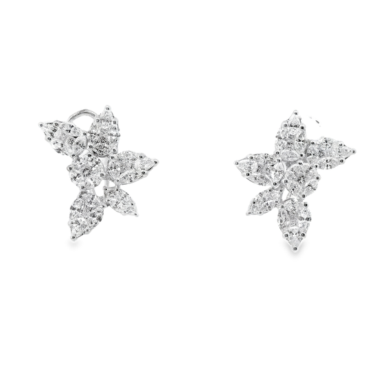 3.82CT Diamond Earrings 18k White Gold