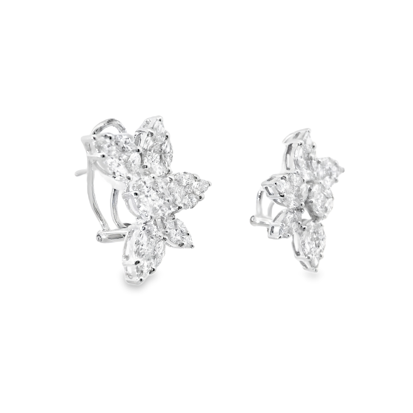 3.82CT Diamond Earrings 18k White Gold
