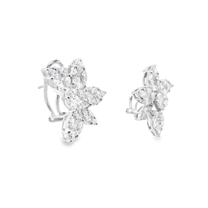 3.82CT Diamond Earrings 18k White Gold