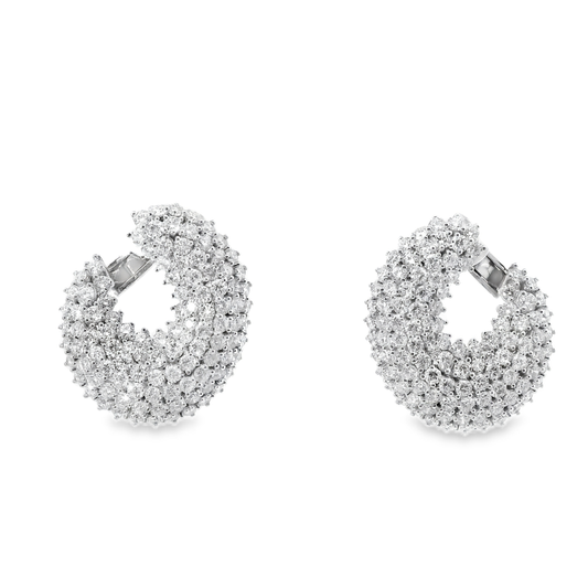 6.36CT Diamond Earrings 14k White Gold