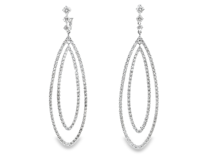 5.46CT Diamond Earrings 14k White Gold