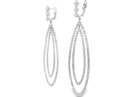 5.46CT Diamond Earrings 14k White Gold