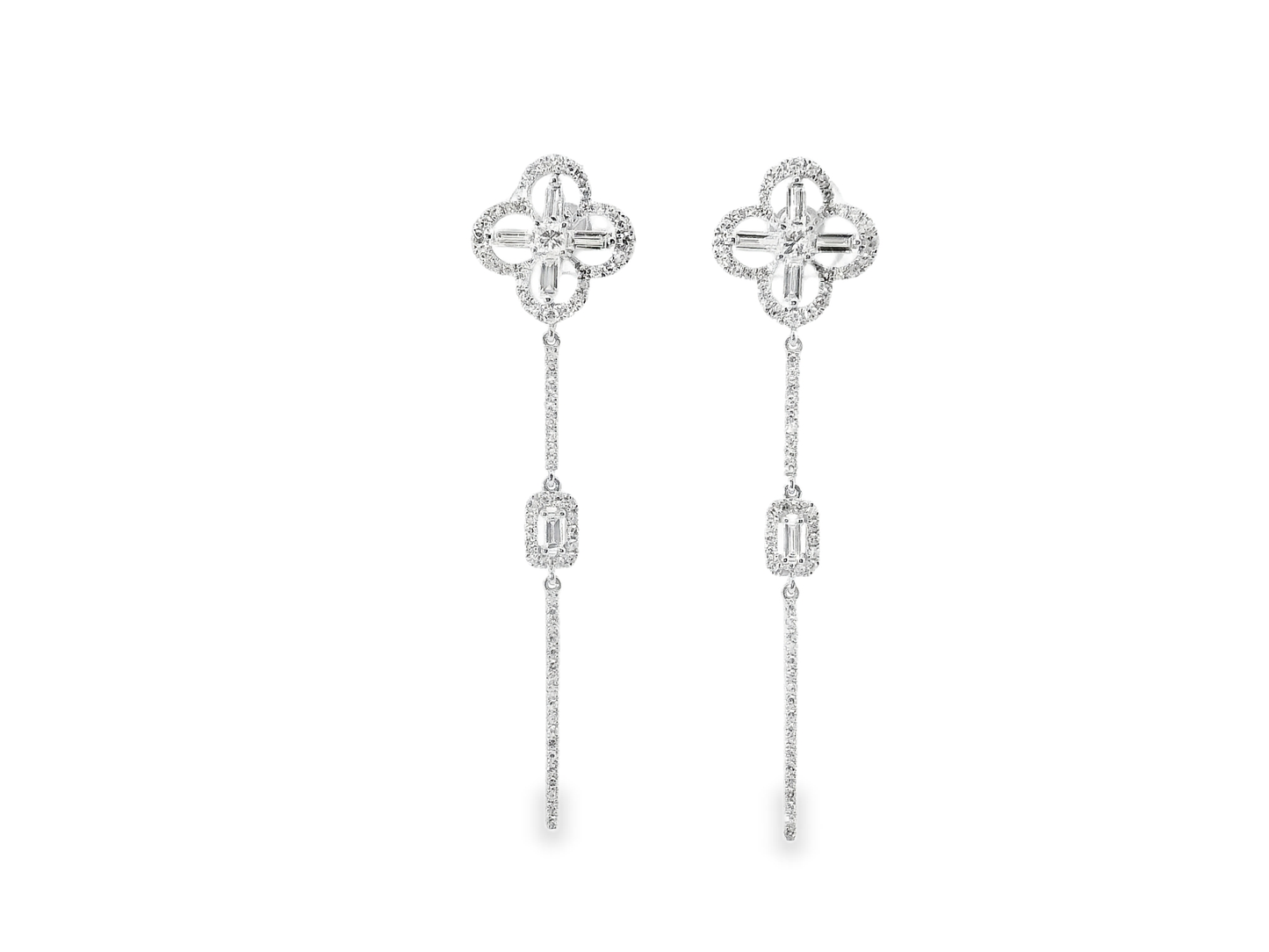 0.96CT Diamond Earring 14k White Gold