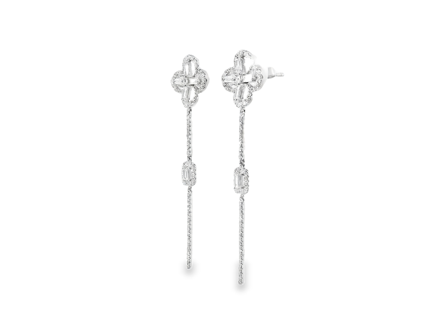 0.96CT Diamond Earring 14k White Gold