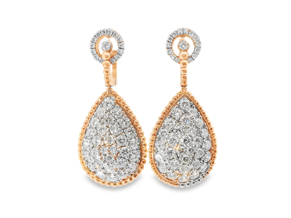 4.23Ct Diamond Earring 14k Rose Gold