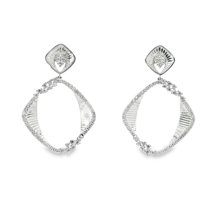 1.37CT Diamond Earrings 14k White Gold