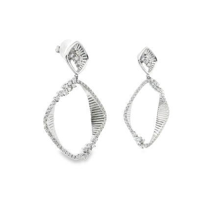1.37CT Diamond Earrings 14k White Gold