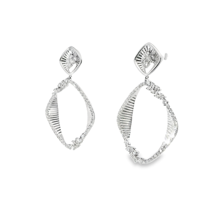 1.37CT Diamond Earrings 14k White Gold