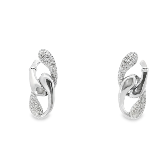 0.69CT Diamond Earring 14k White Gold