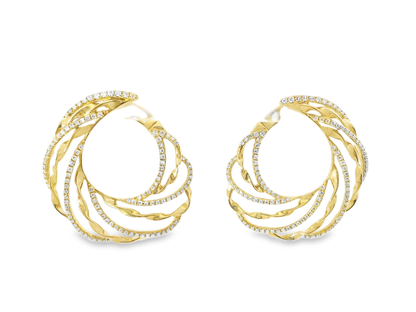 0.79CT Diamond Earring 14k Yellow Gold