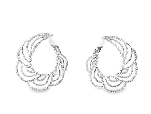 0.85CT Diamond Earrings 14k White Gold