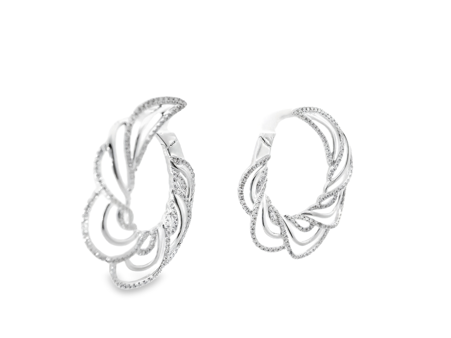 0.85CT Diamond Earrings 14k White Gold