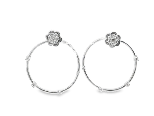 1.16CT Diamond Earring 18k White Gold