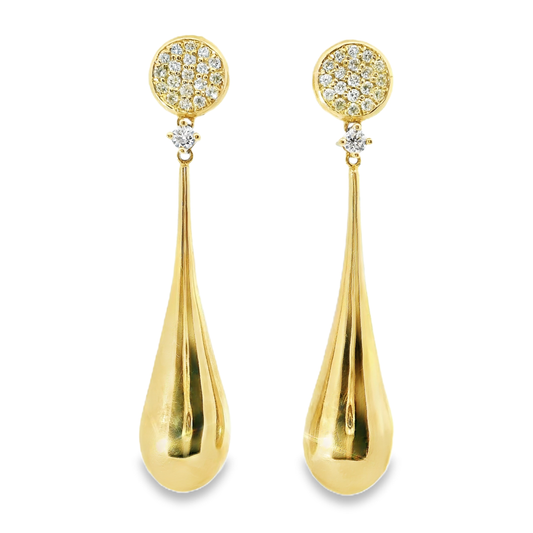 0.48CT Diamond 14k Yellow Gold Earring