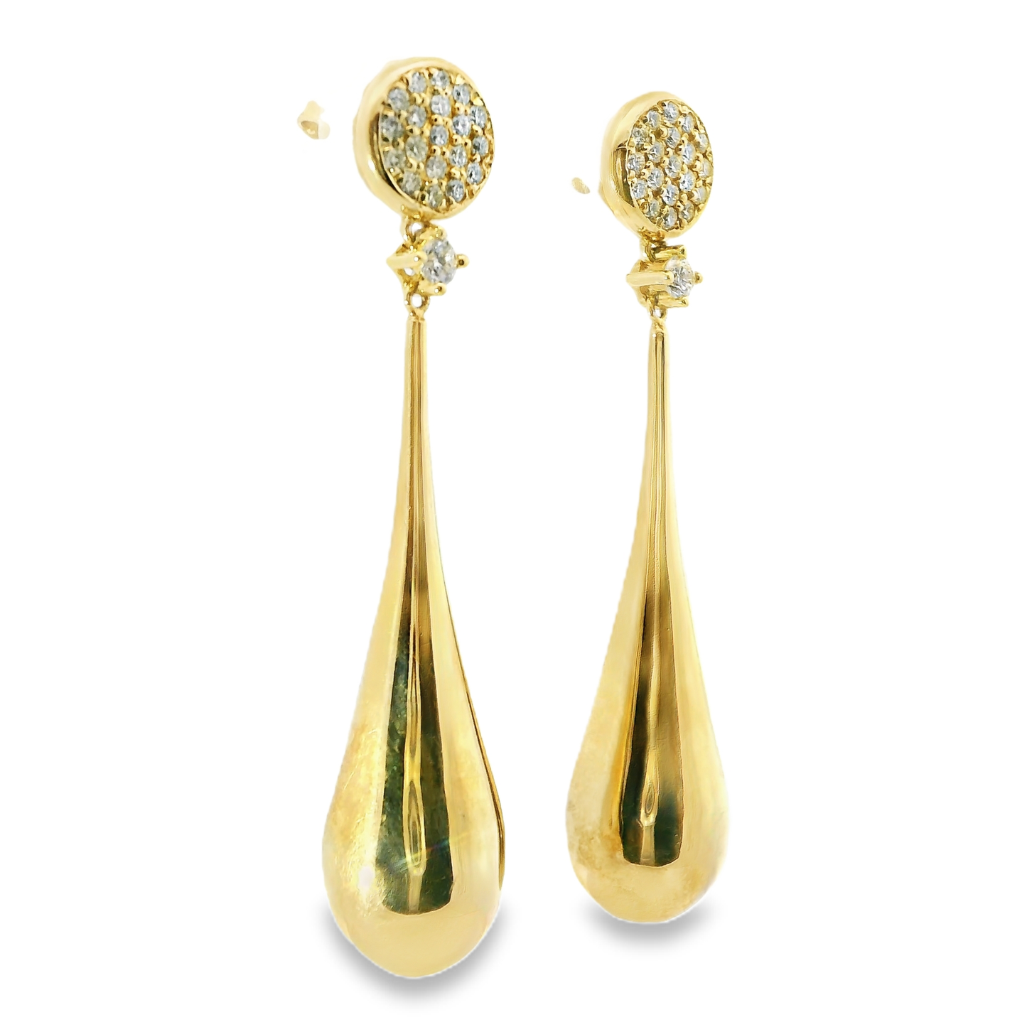 0.48CT Diamond 14k Yellow Gold Earring