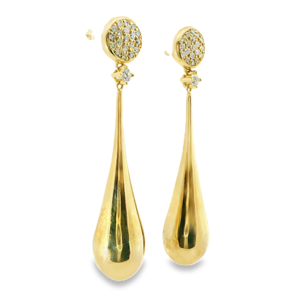 0.48CT Diamond 14k Yellow Gold Earring