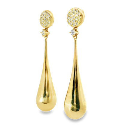 0.48CT Diamond 14k Yellow Gold Earring