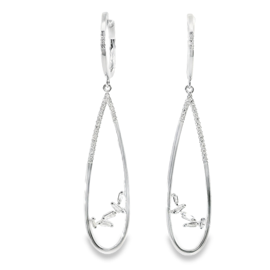 0.40CT Diamond Earring 14k White Gold