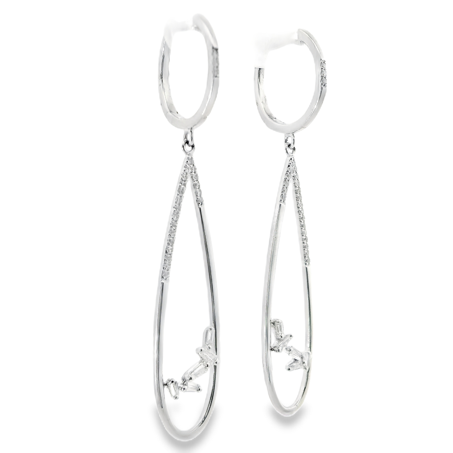 0.40CT Diamond Earring 14k White Gold