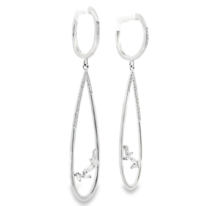 0.40CT Diamond Earring 14k White Gold