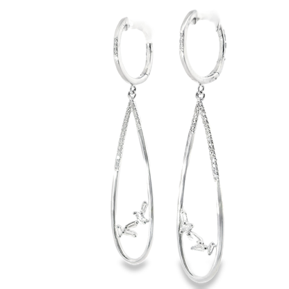 0.40CT Diamond Earring 14k White Gold