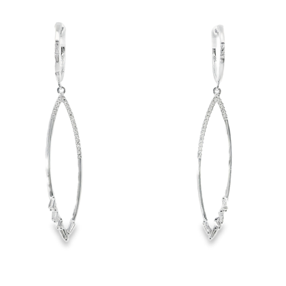 0.40CT Diamond Earring 14k White Gold