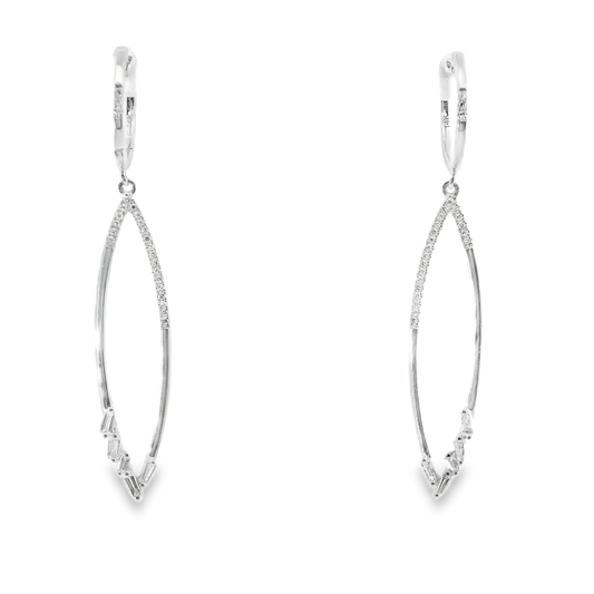 0.40CT Diamond Earring 14k White Gold