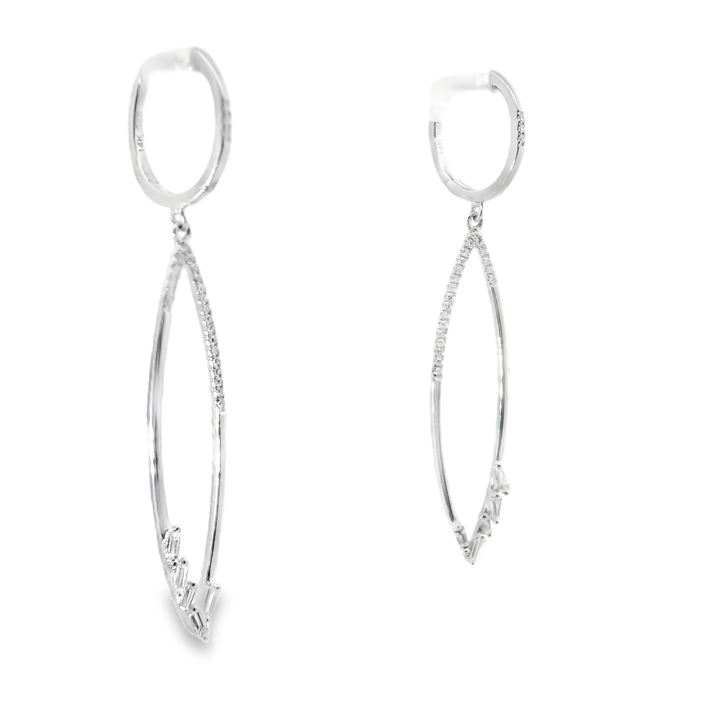 0.40CT Diamond Earring 14k White Gold
